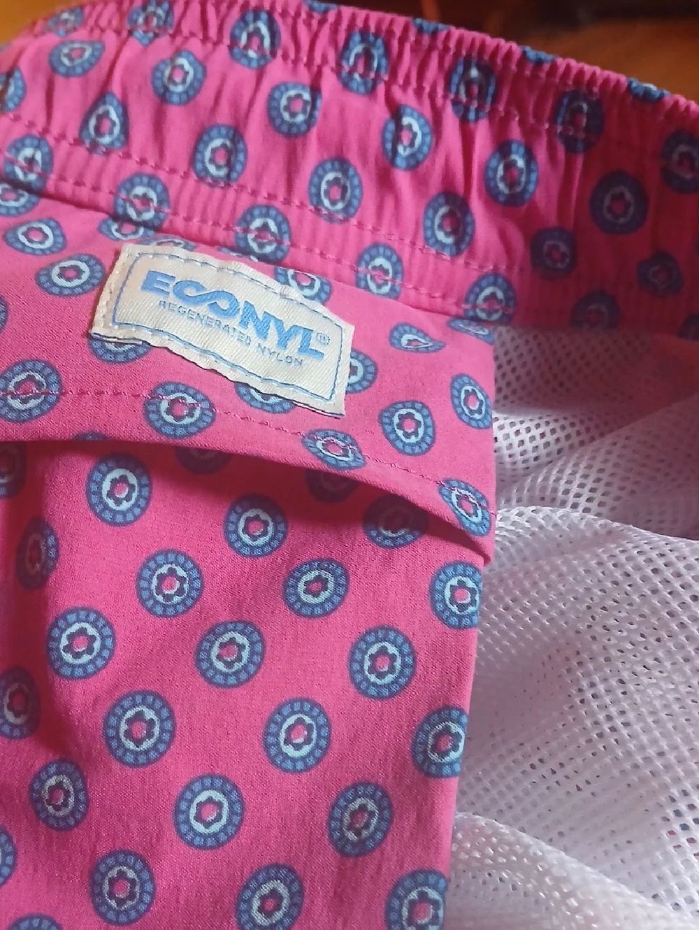 J. Crew Pink Geometric Drawstring Swim Trunks